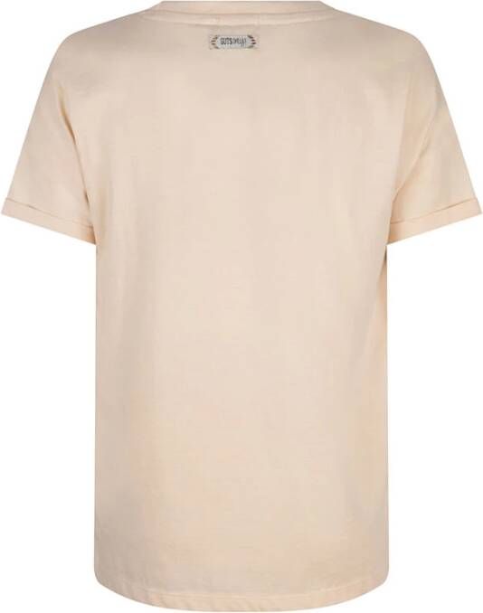 Indian Blue Jeans ! Meisjes Shirt Korte Mouw -- Beige Katoen/elasthan