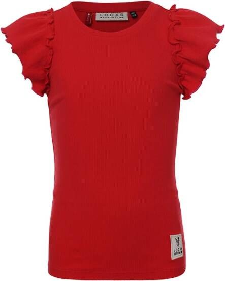 Looxs Revolution T shirt rib jersey rose voor meisjes in de kleur