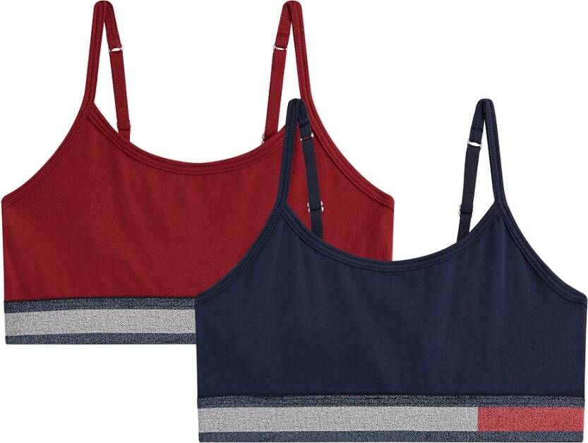 Tommy Hilfiger Bralette met contrastbies van lurex in 2-pack