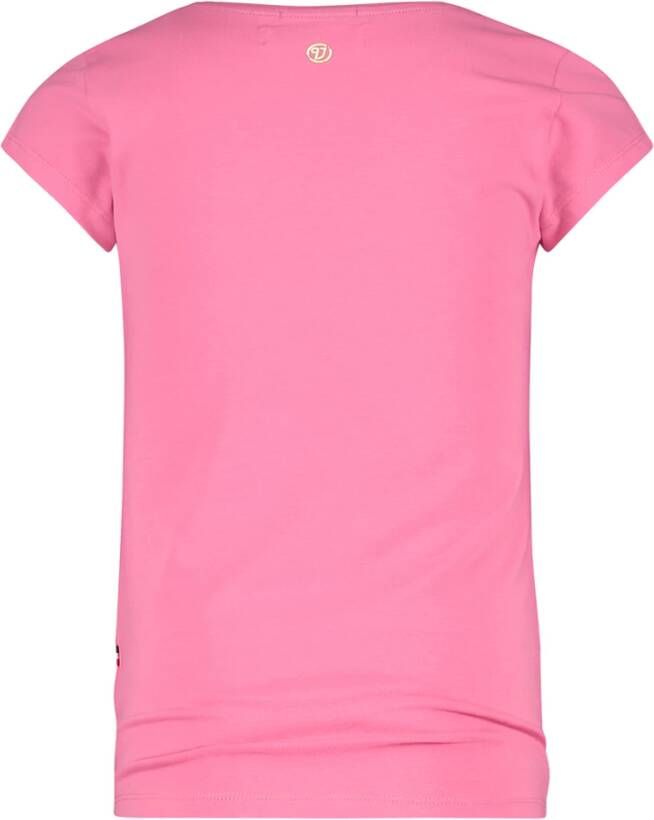VINGINO ! Meisjes Shirt Korte Mouw Maat 128 Roze Katoen/elasthan