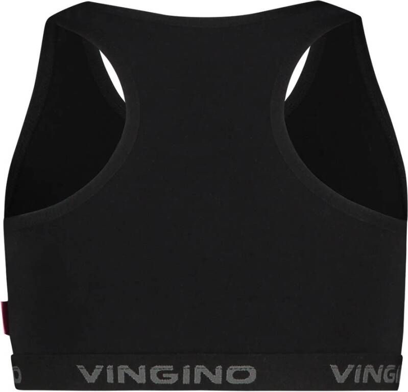 Vingino ! Meisjes Top Maat 128 Zwart Katoen/elasthan