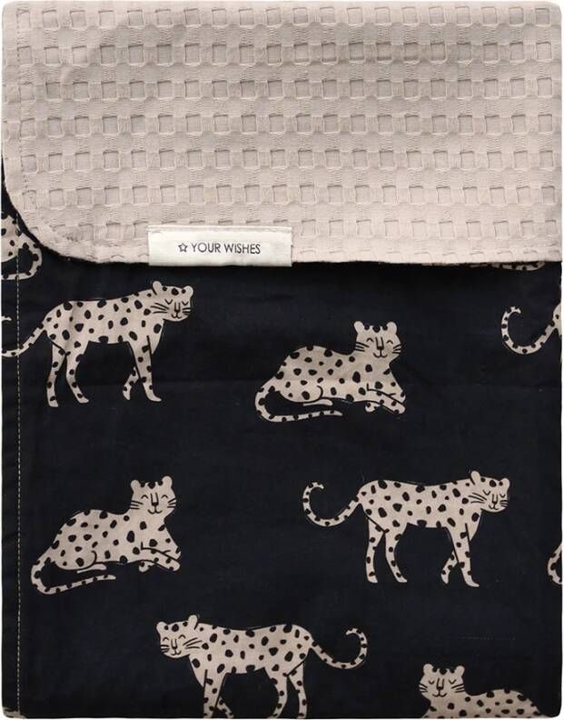 Your Wishes baby ledikantdeken Wild Cheetah 100x140 cm zwart/beige