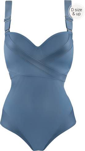Marlies Dekkers Cache Coeur Plunge Balconette Badpak | Wired Padded Air Force Blue 70e