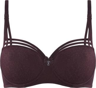 Marlies Dekkers Dame De Paris Balconette Bh | Wired Padded Aubergine And Silver Lurex 75f
