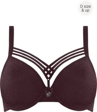 Marlies Dekkers Dame De Paris Push Up Bh | Wired Padded Aubergine And Silver Lurex 70a