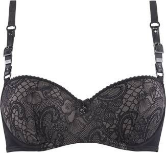 Marlies Dekkers Lioness Of Brittany Balconette Bh | Wired Padded Black And Stone 70e