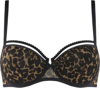 marlies dekkers Signature voorgevormde beugelbh Peekaboo met panterprint zwart/bruin