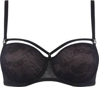 Marlies Dekkers Space Odyssey Balconette Bh | Wired Padded Steel Grey And Black Lace 70f