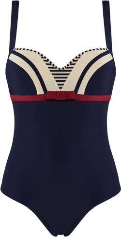 Marlies Dekkers Starboard Plunge Balconette Badpak | Wired Padded Blue Ivory Red 70b