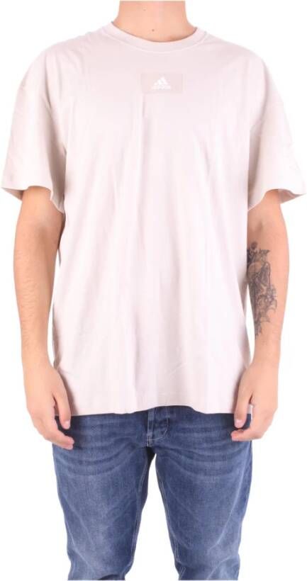 Adidas T shirts en polos zand , Beige, Heren