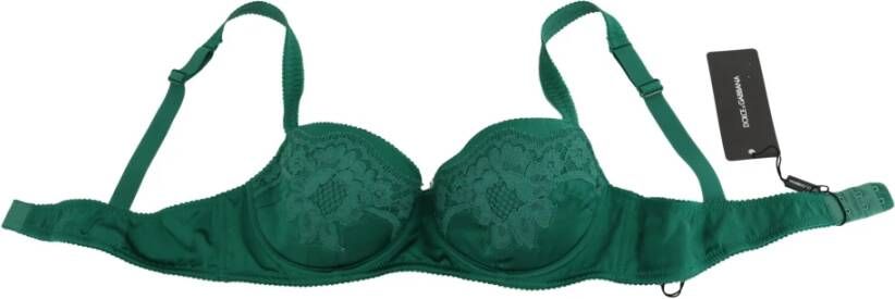 Dolce & Gabbana Stretch Floral Lace Bra Underwear , Groen, Dames