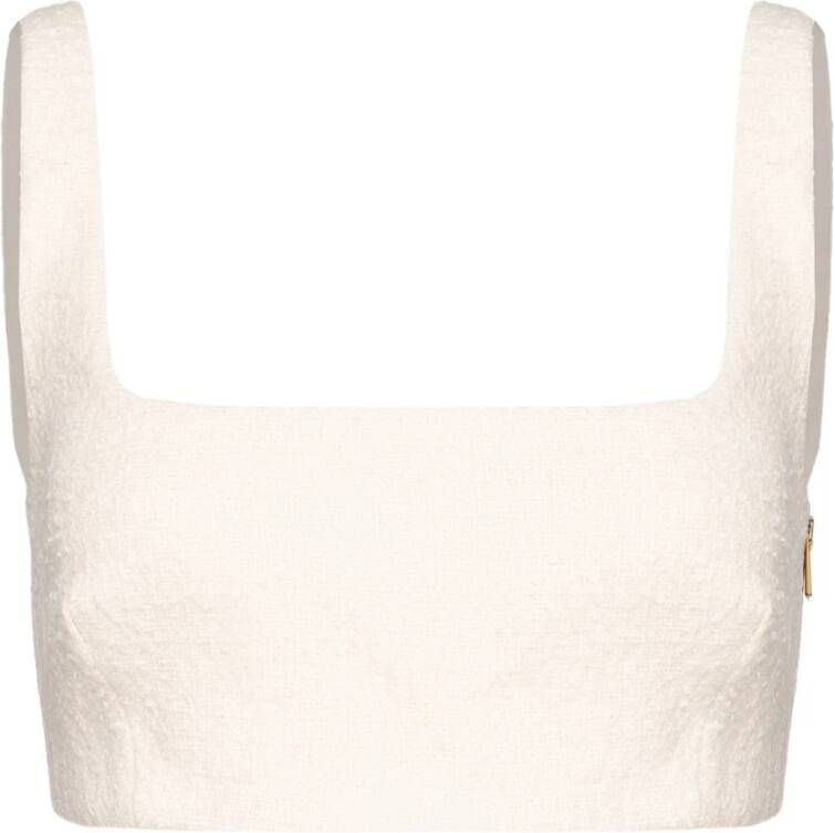pinko Mouwloze tops , Beige, Dames