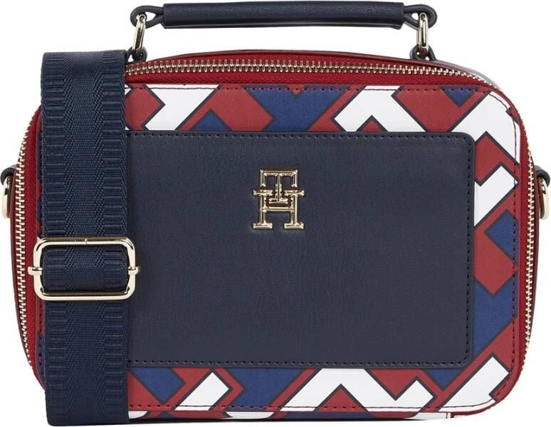 Tommy Hilfiger Dames tassen handtas rosso blu aw22 , Rood, Dames