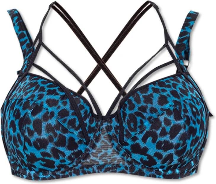 Marlies Dekkers The Art Of Love Plunge Balconette Bh | Wired Padded Black Leopard And Blue 80b