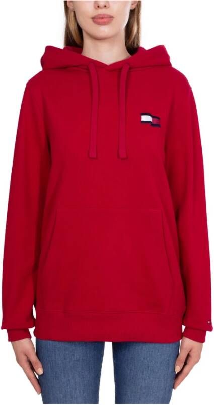 Tommy Hilfiger Felpa ontspannen met Bandiera , Rood, Dames