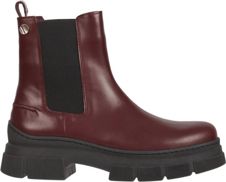 Tommy Hilfiger Preppy Buiten Enkle Boots , Rood, Dames