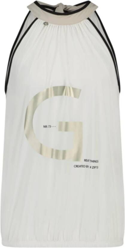 Zip73 Z23/510/02/10 Haltertop White/Champagne , Wit, Dames