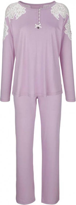 harmony Pyjama met bloemenkant Lila