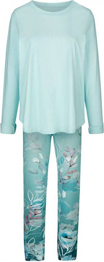 harmony Pyjama met prachtig bloemendessin Mint/Jadegroen/Oudroze