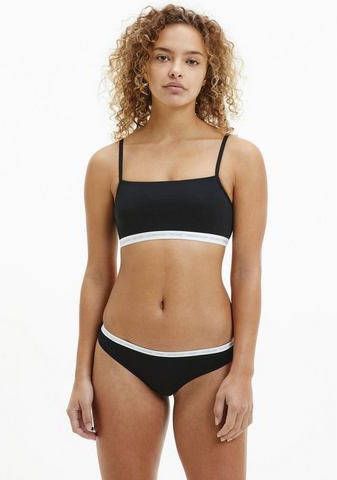 Calvin Klein Bralette One Cotton met logo opschrift op het elastische tape(set, 2 delig, Set van 2 )