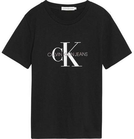 Calvin klein Jeans! Jongens Shirt Korte Mouw Maat 176 Zwart Katoen