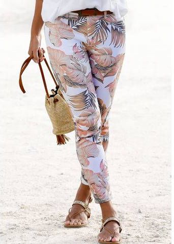 Lascana 7/8-jegging, met bladerprint