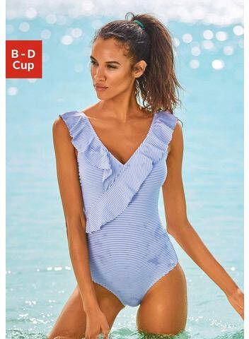 Lascana Badpak in off shouldermodel en met volants