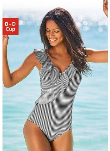 Lascana Badpak in off shouldermodel en met volants