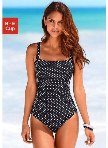 Lascana Badpak in stippen design met een modellerend effect
