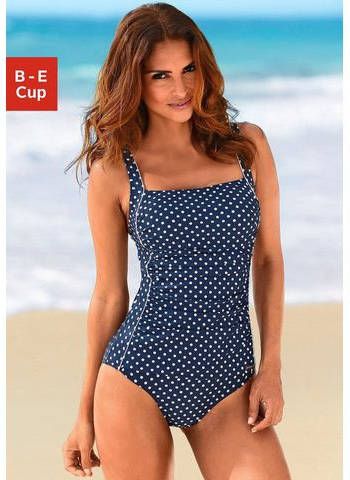 Lascana Badpak in stippen design met een modellerend effect