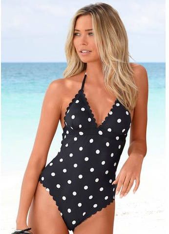 Lascana Badpak Jada, met stippen en schelpenrand