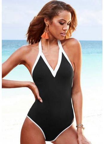 Lascana Badpak, met contrastkleurige omzoming