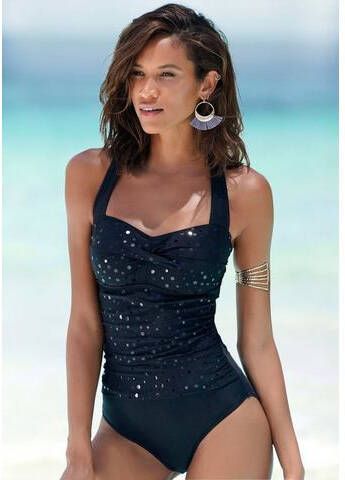 Lascana Badpak met pailletten look en modellerend effect