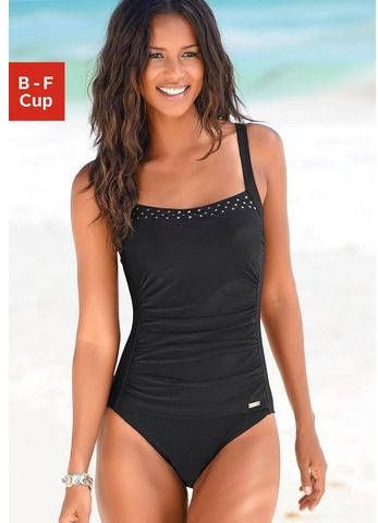 Lascana Badpak met plooien voor en modellerend effect