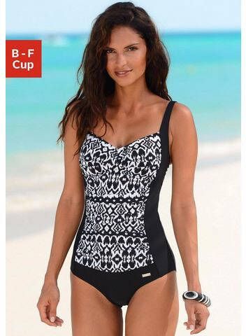 Lascana Badpak met streepprint en modellerend effect