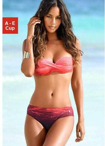 Lascana Beugelbikini in bandeaumodel in kleurverloop in batik look