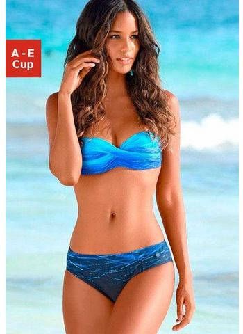 Lascana Beugelbikini in bandeaumodel in kleurverloop in batik look