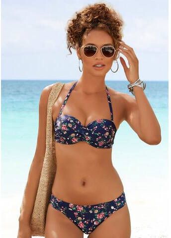 Lascana Beugelbikini in bandeaumodel met romantisch bloemendesign