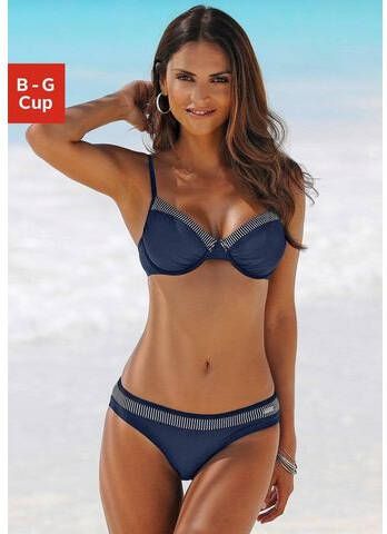 Lascana Beugelbikini met gestreepte inzetten