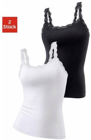 LASCANA top met spaghettibandjes (set van 2) en ingewerkte bustier