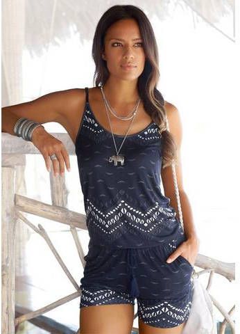 Lascana Korte jumpsuit met grafische print