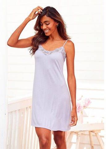 Lascana Negligé met kanten rand