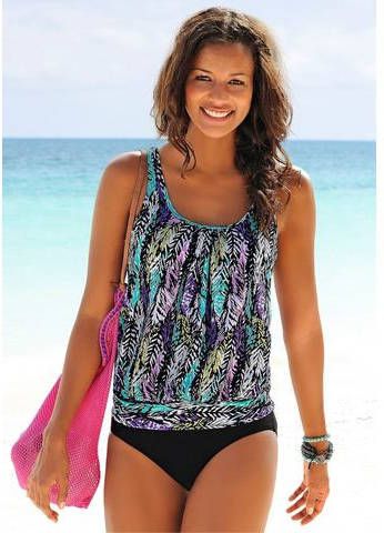 Lascana oversized tankini met mooie bloemenprint