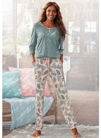 Lascana Pyjama met gedessineerde broek(2 delig, 1 stuk )