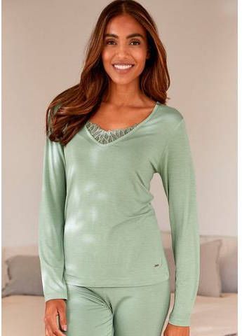 Lascana Pyjama top met kanten details