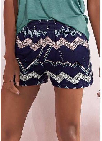 Lascana Korte pyjamabroek, met grafisch zigzagpatroon