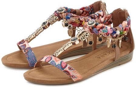 Lascana Sandalen met sierketting en siersteentjes veganistisch
