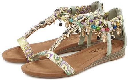 Lascana Sandalen met sierketting en siersteentjes veganistisch