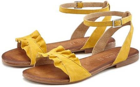 Lascana Sandaal, van hoogwaardig leer met kleine ruches