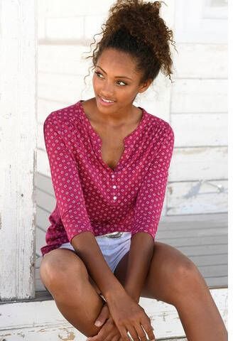 Lascana Shirt met 3/4 mouwen in modieuze blouse look